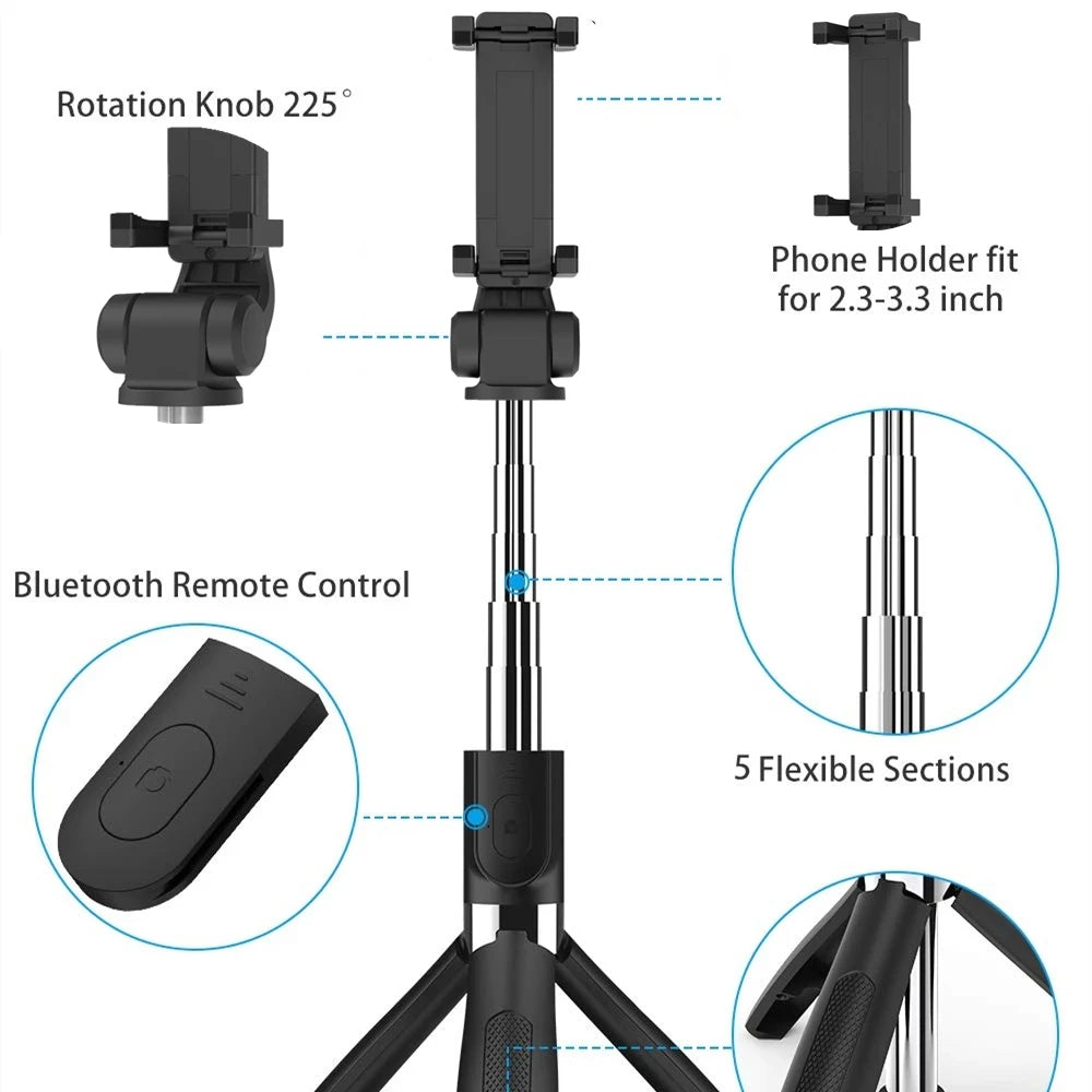 Selfie Stick Bluetooth Techsuit L01, Universal, Negro
