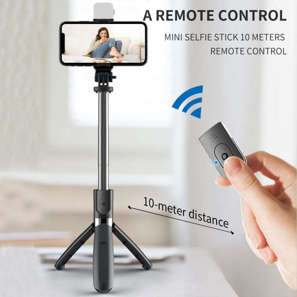 Selfie Stick Bluetooth Techsuit L02s, Universal, Negro