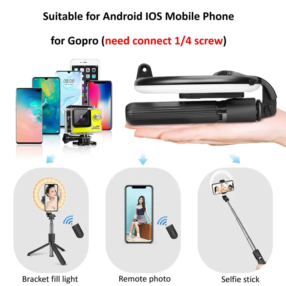 Selfie Stick Bluetooth Techsuit L07, Universal, Negro