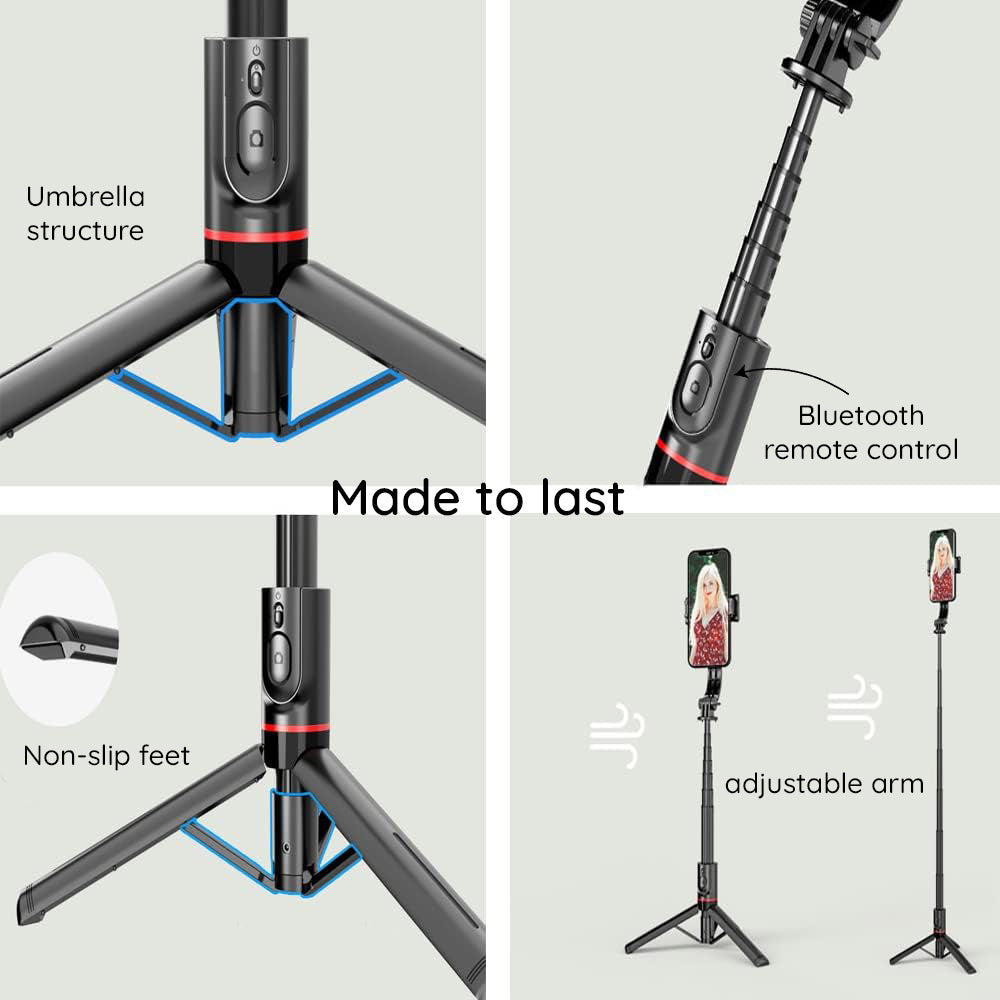 Selfie Stick Bluetooth Techsuit L12, Universal, Negro
