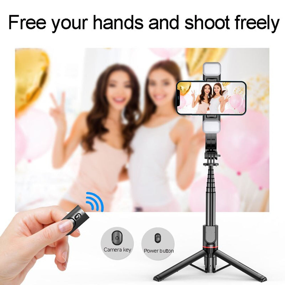 Selfie Stick Bluetooth Techsuit L12D, Universal, Negro