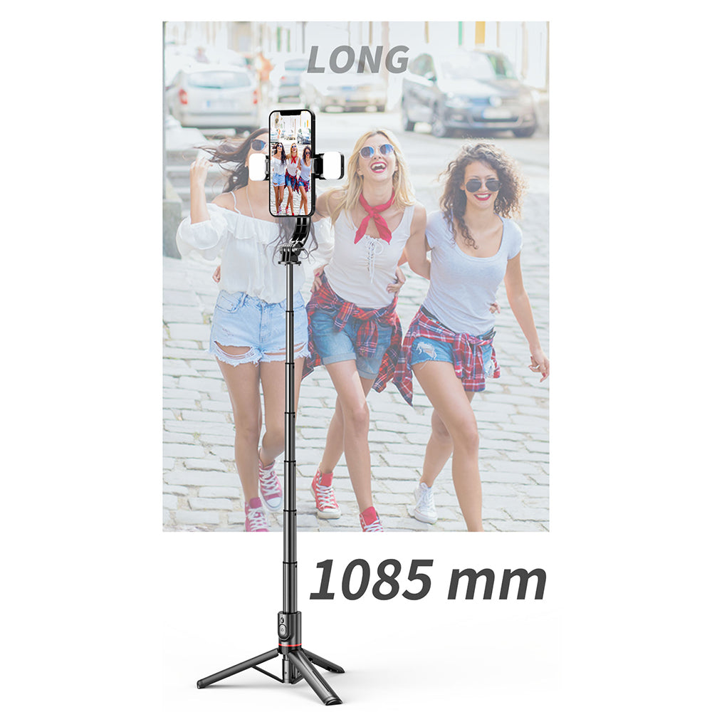 Selfie Stick Bluetooth Techsuit L12D, Universal, Negro