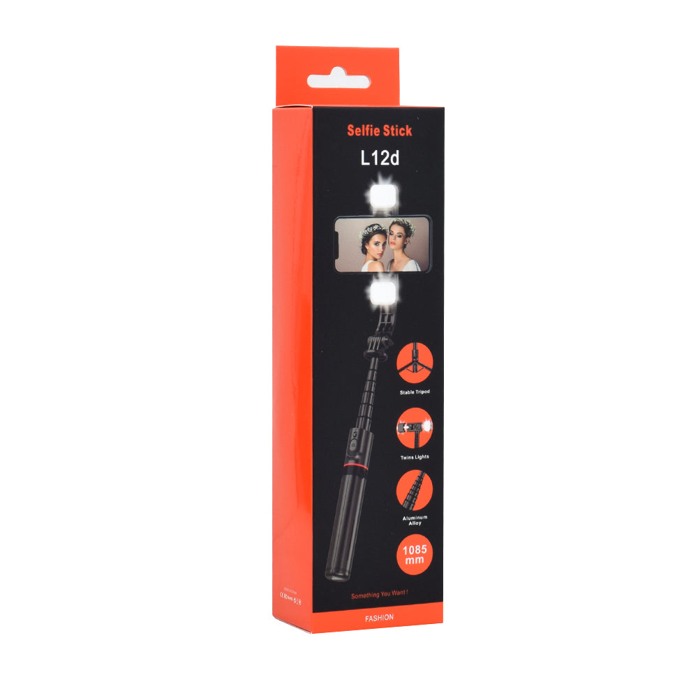 Selfie Stick Bluetooth Techsuit L12D, Universal, Negro