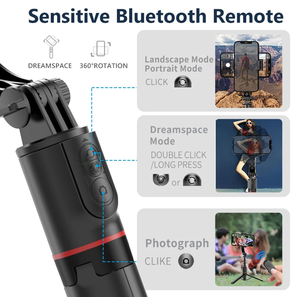Selfie Stick Bluetooth Techsuit L19, Universal, Negro