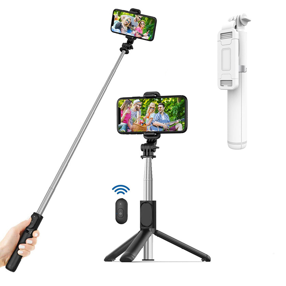 Selfie Stick Bluetooth Techsuit Q01, Universal, Blanco