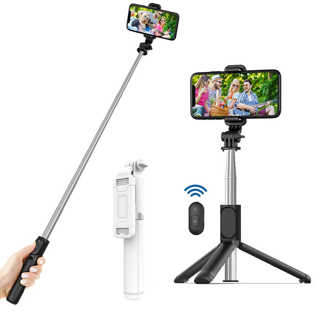 Selfie Stick Bluetooth Techsuit Q01, Universal, Blanco