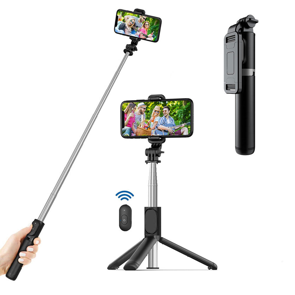 Selfie Stick Bluetooth Techsuit Q01, Universal, Negro