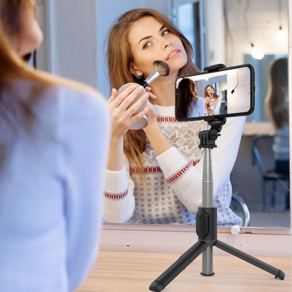 Selfie Stick Bluetooth Techsuit Q01, Universal, Negro