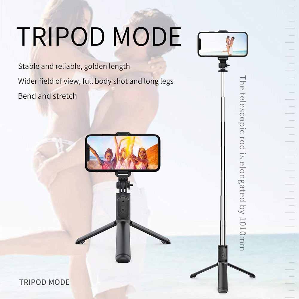 Selfie Stick Bluetooth Techsuit Q01, Universal, Negro