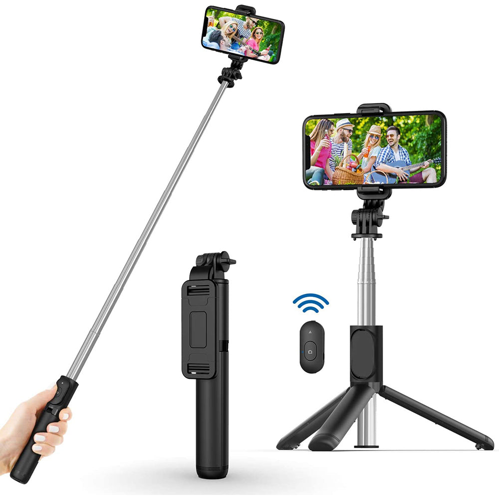 Selfie Stick Bluetooth Techsuit Q01, Universal, Negro