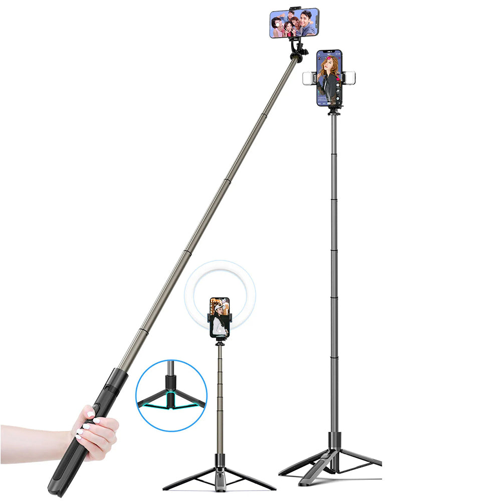 Selfie Stick Bluetooth Techsuit Q06, Universal, Negro