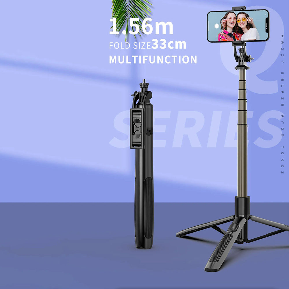 Selfie Stick Bluetooth Techsuit Q06, Universal, Negro