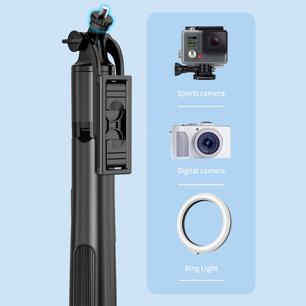 Selfie Stick Bluetooth Techsuit Q06, Universal, Negro