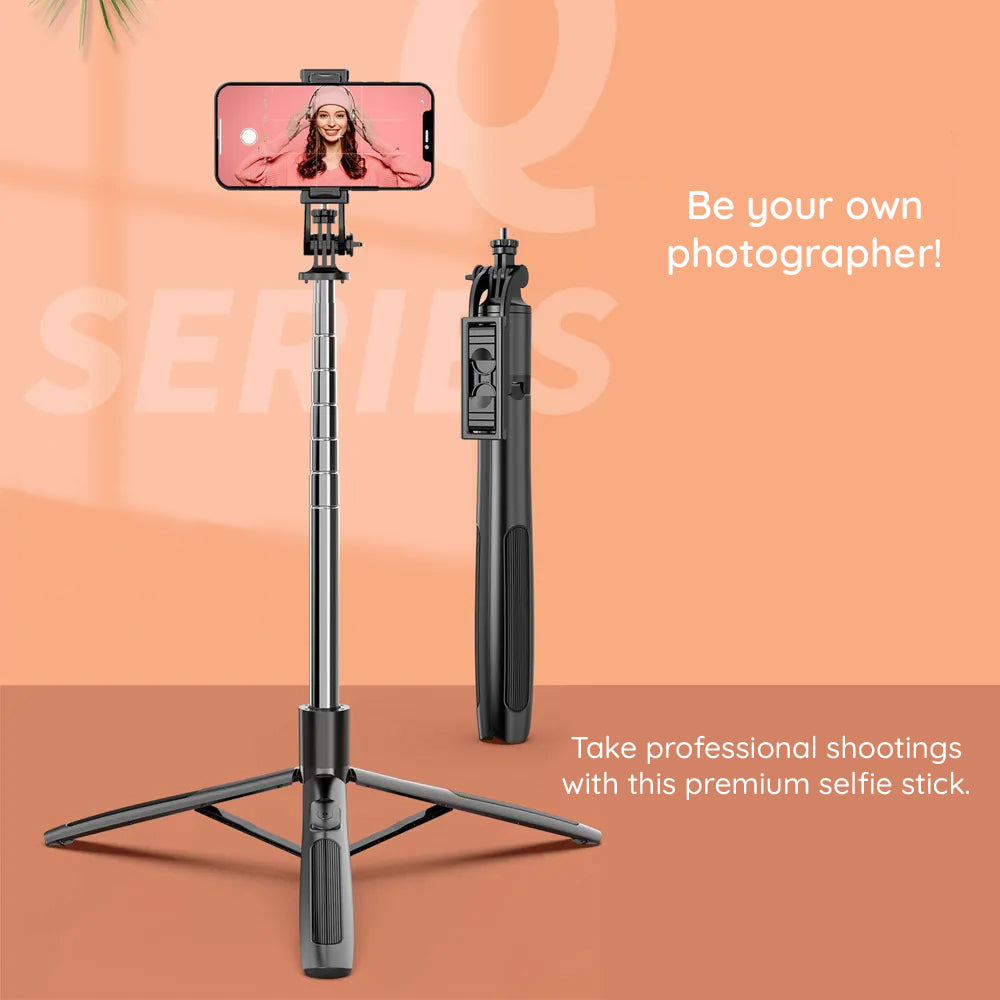 Selfie Stick Bluetooth Techsuit Q06, Universal, Negro