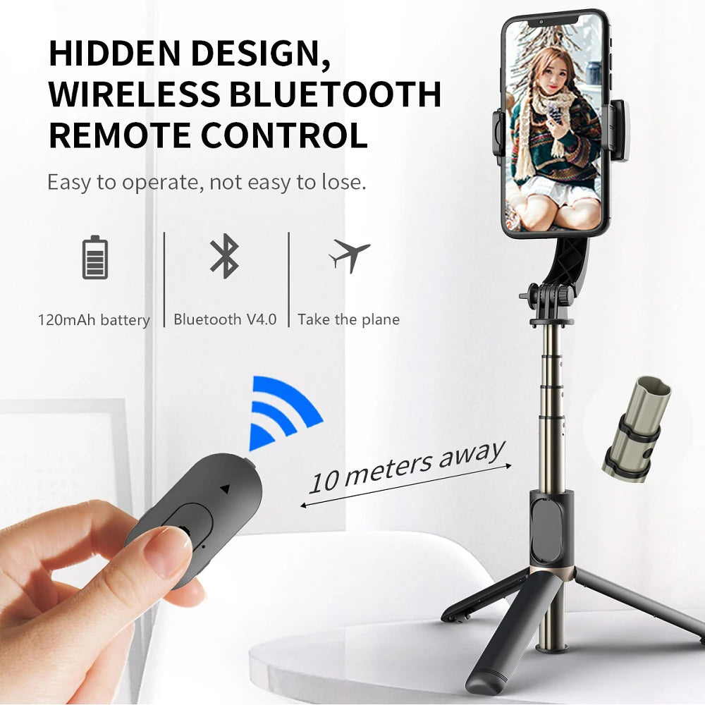 Selfie Stick Bluetooth Techsuit Q08, Universal, Negro