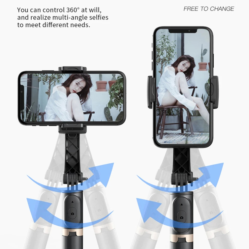 Selfie Stick Bluetooth Techsuit Q08, Universal, Negro