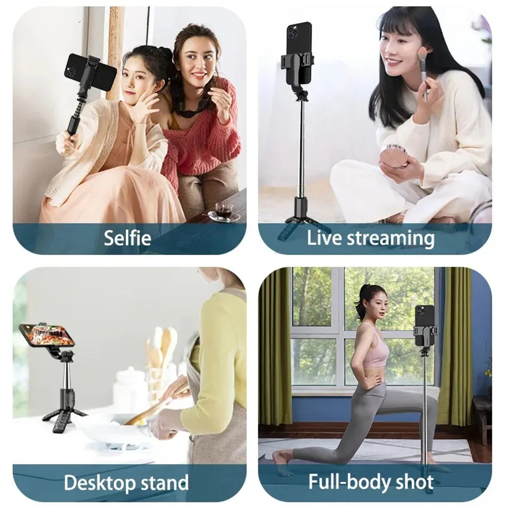 Selfie Stick Bluetooth Techsuit Q10, Universal, Negro