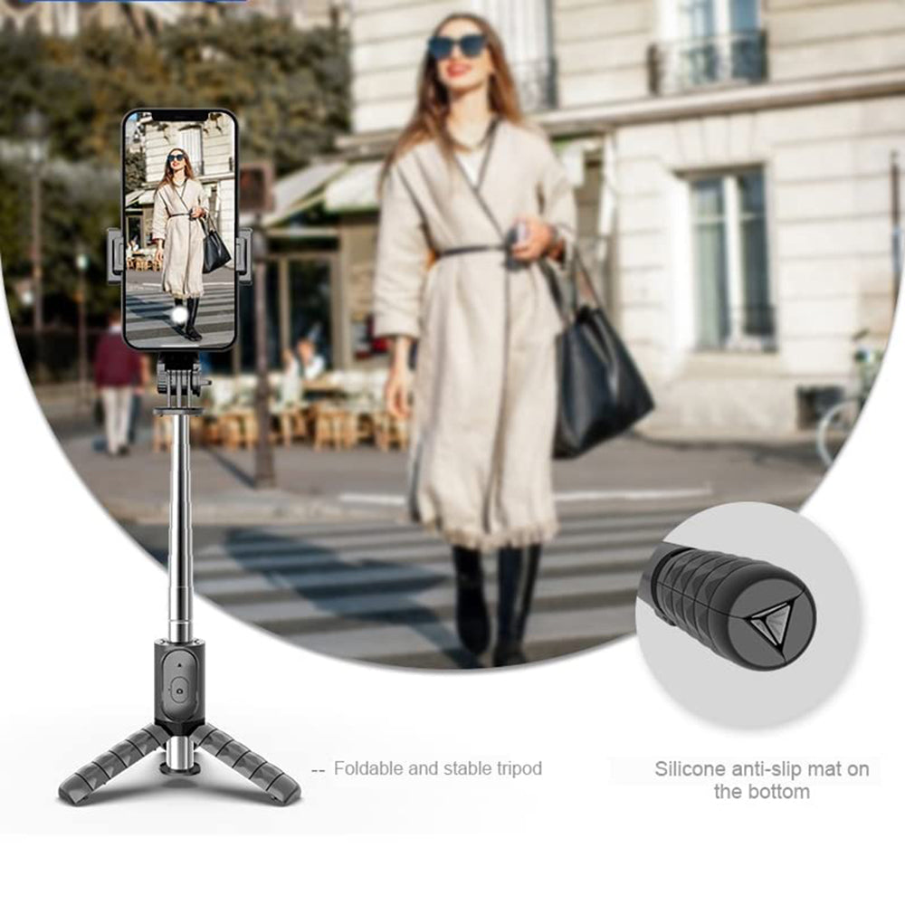 Selfie Stick Bluetooth Techsuit Q10, Universal, Negro