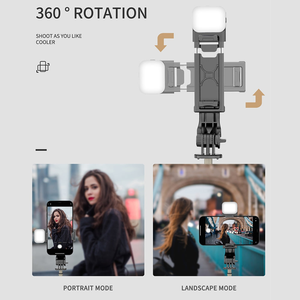 Selfie Stick Bluetooth Techsuit Q10s, Universal, Negro