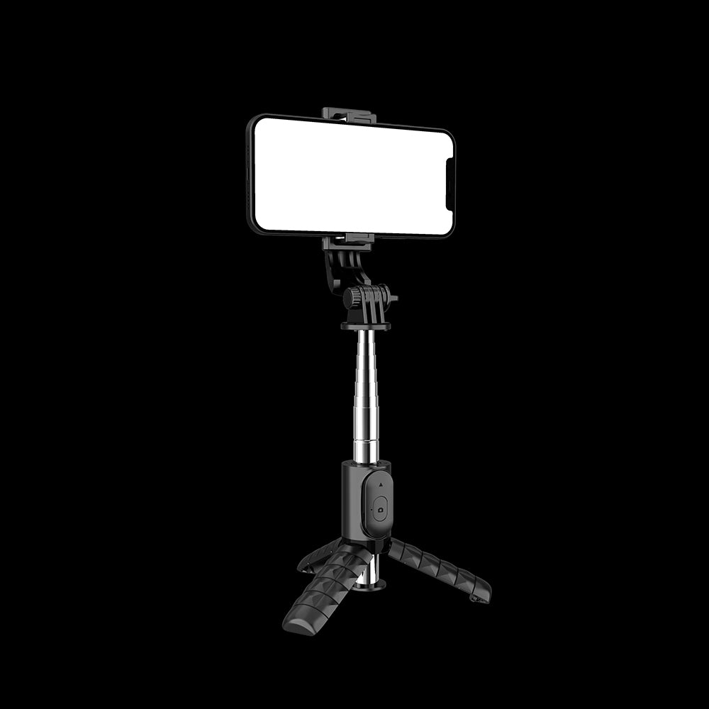 Selfie Stick Bluetooth Techsuit Q11, Universal, Negro