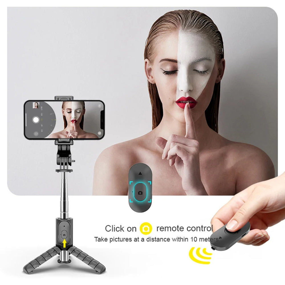 Selfie Stick Bluetooth Techsuit Q11s, Universal, Negro