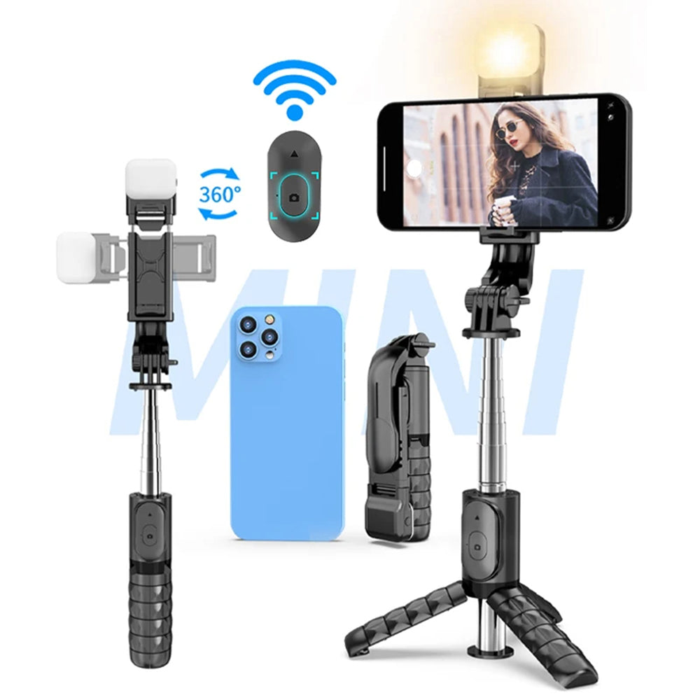 Selfie Stick Bluetooth Techsuit Q11s, Universal, Negro
