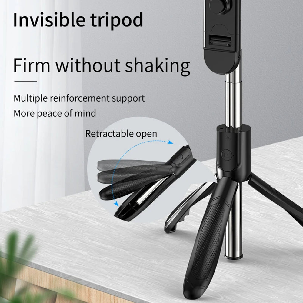 Selfie Stick Bluetooth Techsuit S01-S, Universal, Negro