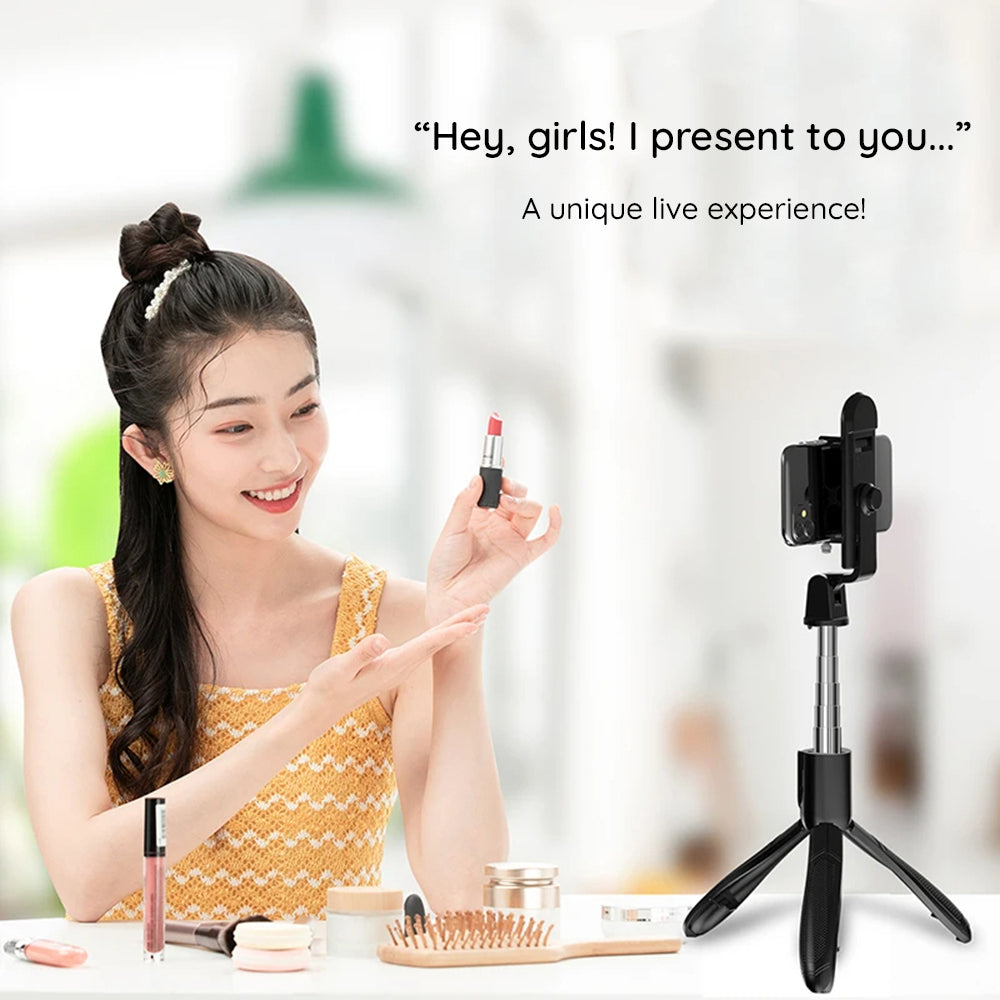 Selfie Stick Bluetooth Techsuit S01-S, Universal, Negro