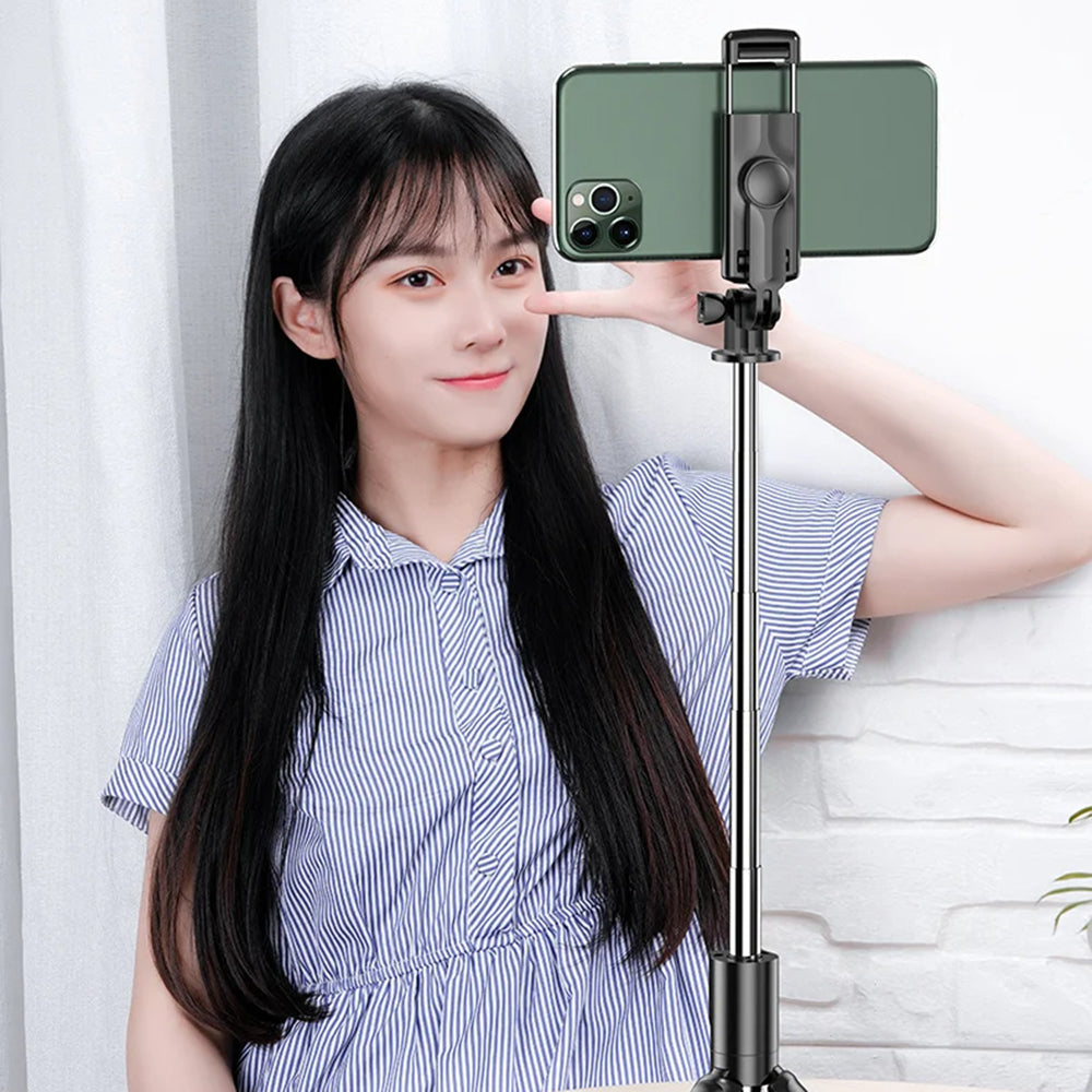 Selfie Stick Bluetooth Techsuit S03, Universal, Negro