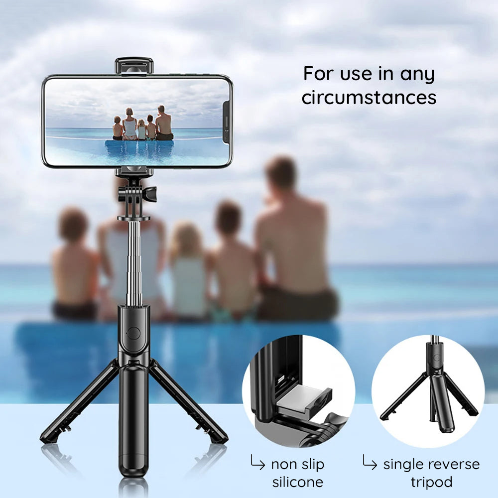 Selfie Stick Bluetooth Techsuit S03, Universal, Negro