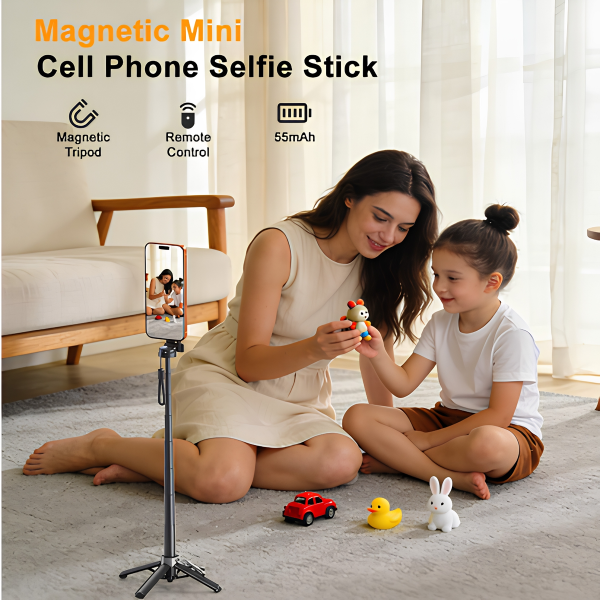 Selfie Stick Bluetooth XO Design SS25 Pro, Universal, Negro