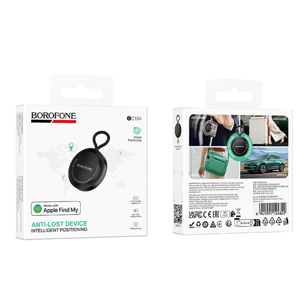 Borofone SmartTag BC104 para la serie iOS, Negro