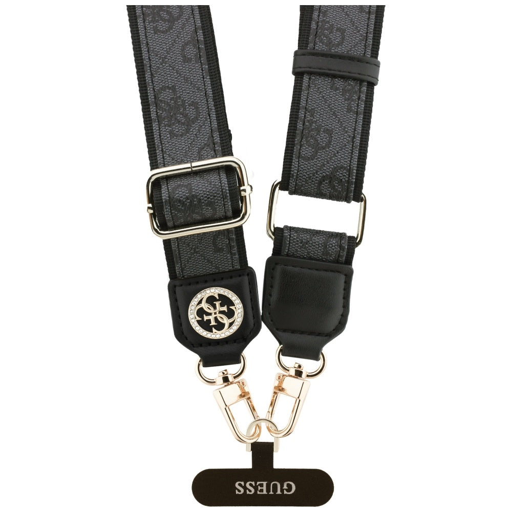Cordón para Teléfono Guess 4G Strass Metal Logo, Negro