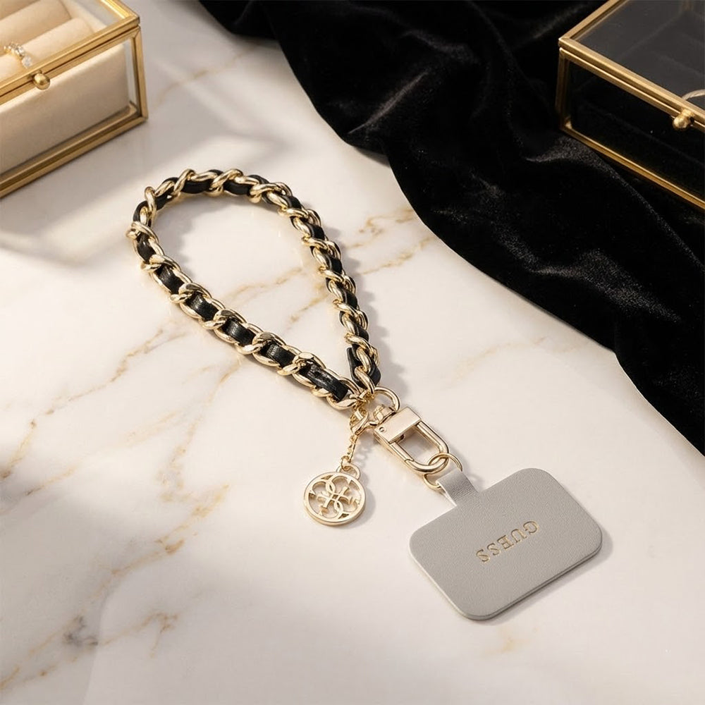 Cordón para Teléfono Guess Saffiano 4G Charm, Negro
