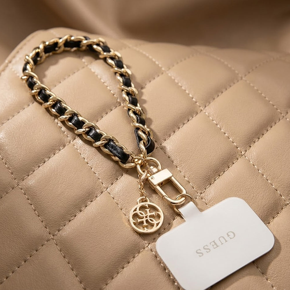 Cordón para Teléfono Guess Saffiano 4G Charm, Negro