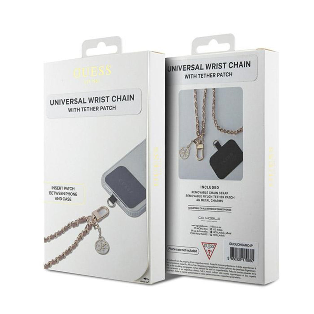 Cordón para Teléfono Guess Saffiano 4G Charm, Negro