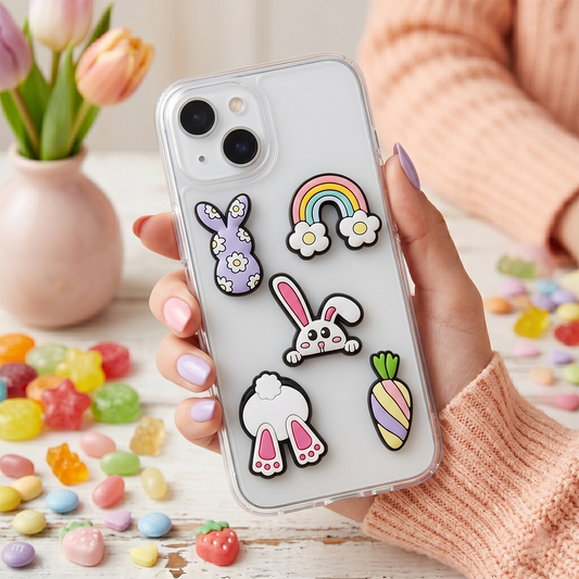 Pegatina 3D OEM Bunny para Funda de Teléfono / Tableta, Set de 5 piezas, Multicolor