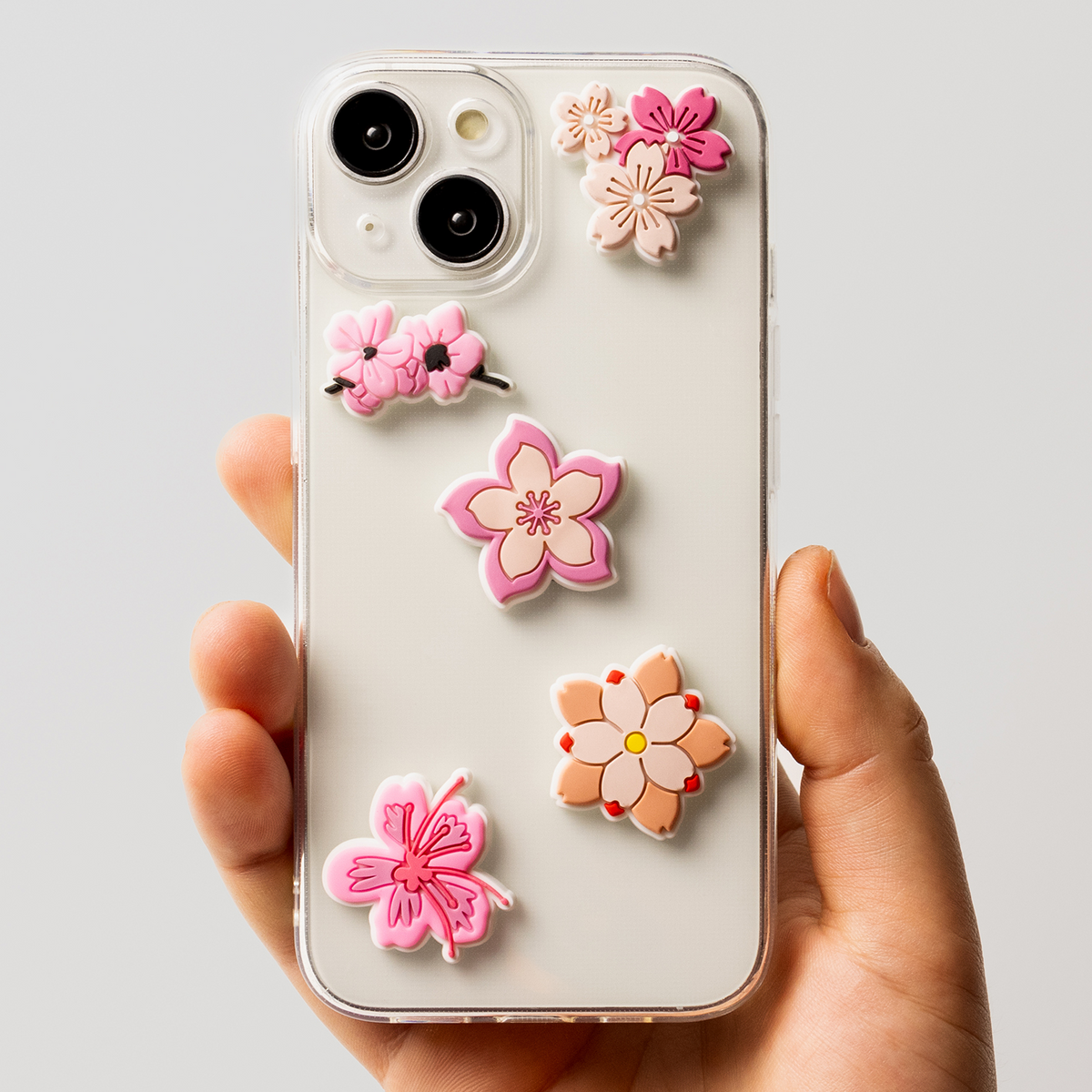 Sticker 3D OEM Pink Blossom para Funda de Teléfono / Tableta, Set de 5 piezas, Multicolor