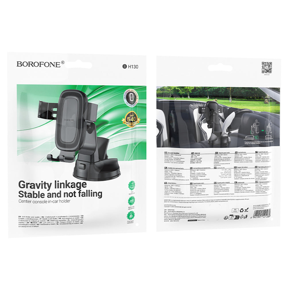 Soporte para Auto Borofone BH130 Follower Gravity, 6.1 pulgadas - 7 pulgadas, Negro