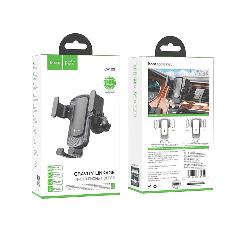 Soporte para coche HOCO CA103, Universal, Negro