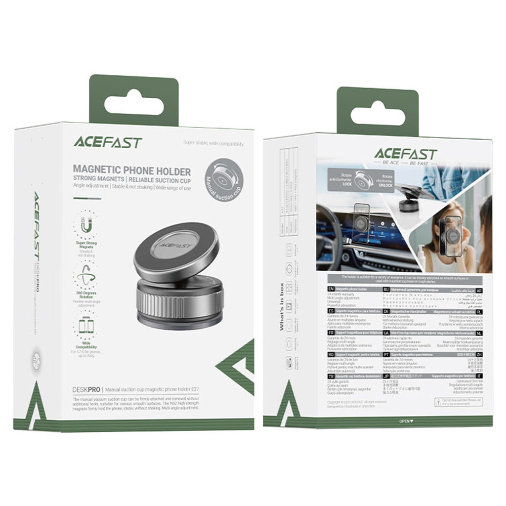 Soporte Auto Magnético Acefast E27, Universal, Gris