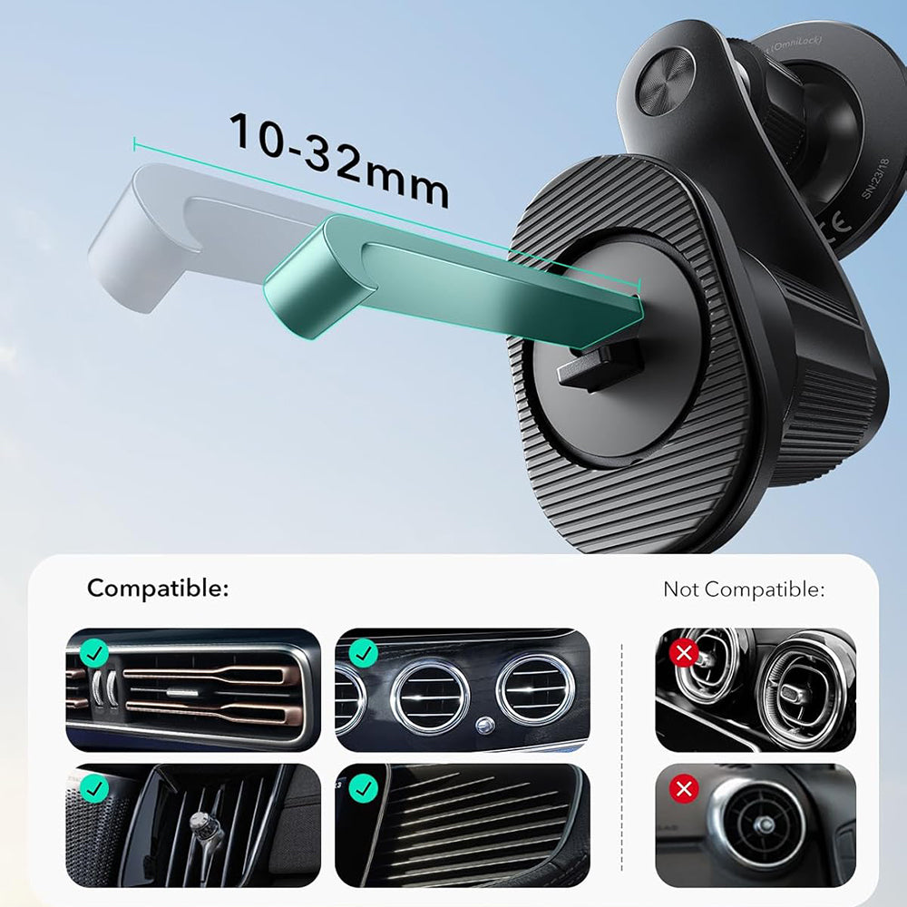 Soporte Auto Magnético ESR OmniLock Vent, Universal, Negro