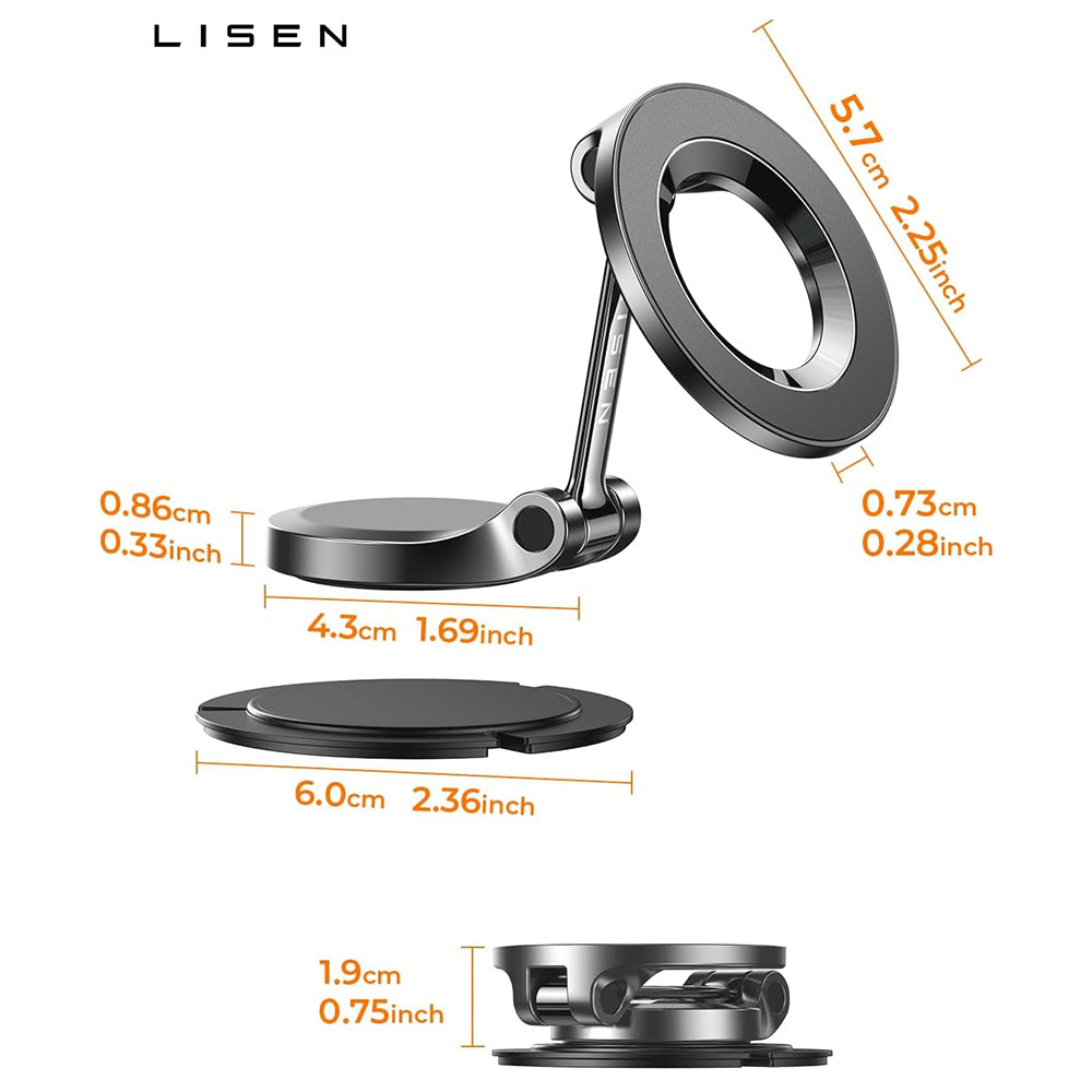 Soporte Auto Magnético Lisen, Universal, Negro YL0223080002