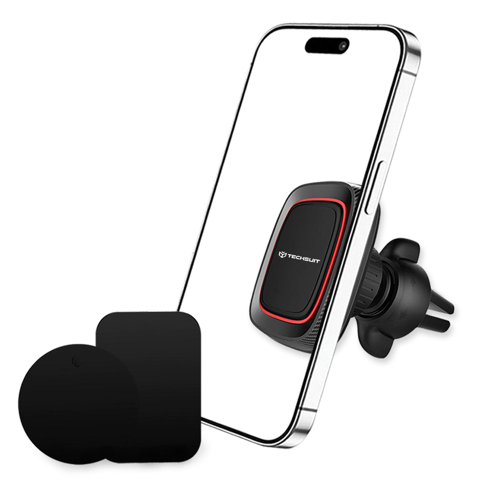 Soporte Auto Magnético Techsuit S4, Universal, Negro Rojo