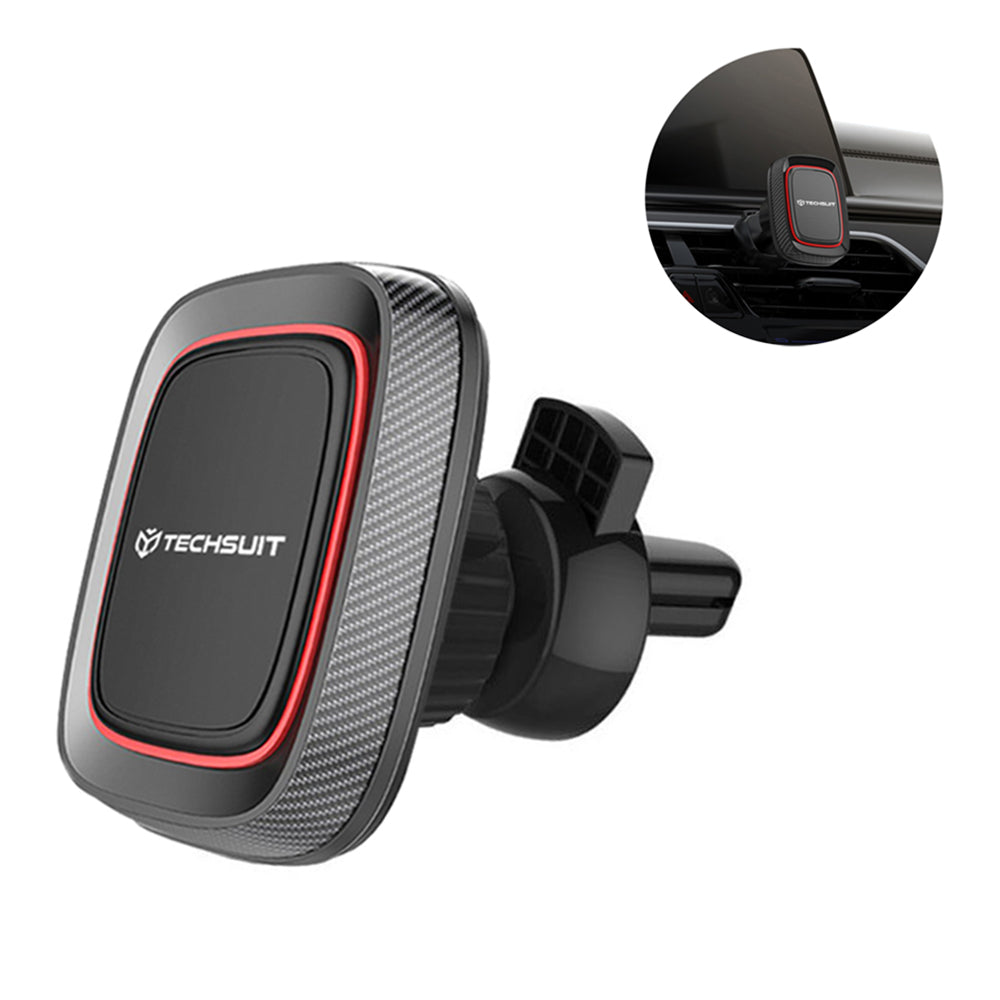 Soporte Auto Magnético Techsuit S5, Universal, Negro Rojo
