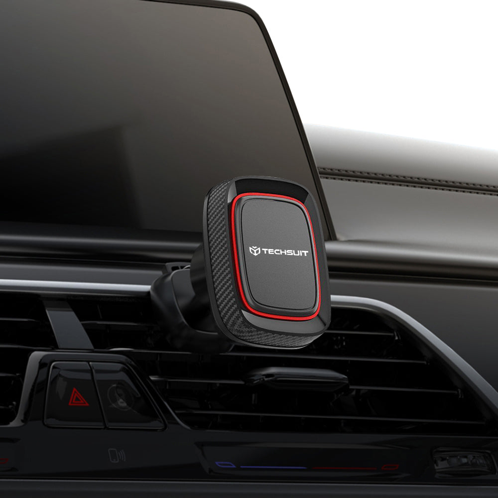 Soporte Auto Magnético Techsuit S5, Universal, Negro Rojo