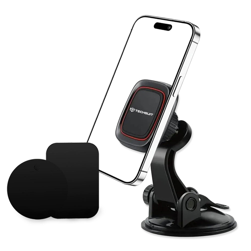 Soporte Auto Magnético Techsuit S6, Universal, Negro Rojo
