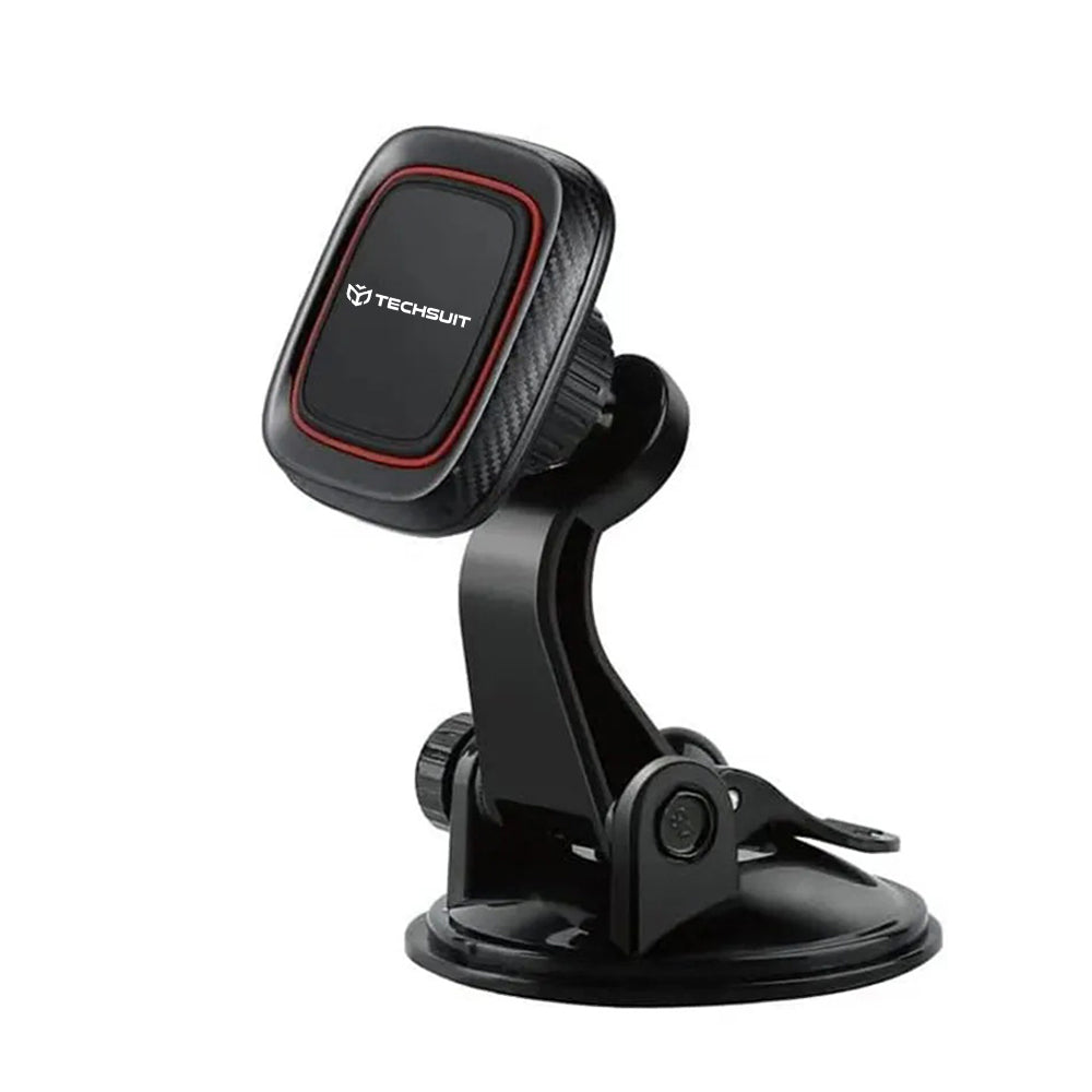 Soporte Auto Magnético Techsuit S6, Universal, Negro Rojo