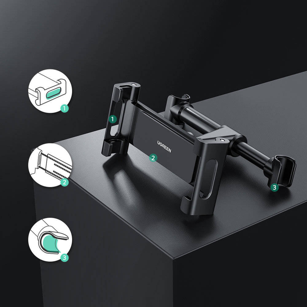 Soporte para Coche Reposacabezas UGREEN LP160 (60108) para Teléfono / Tableta, 4.7inch - 12.9inch, Negro