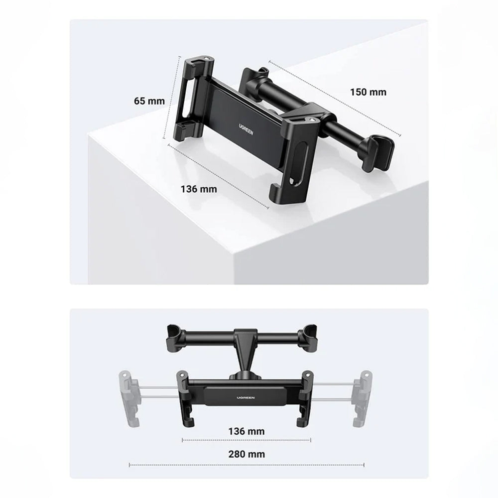 Soporte para Coche Reposacabezas UGREEN LP160 (60108) para Teléfono / Tableta, 4.7inch - 12.9inch, Negro